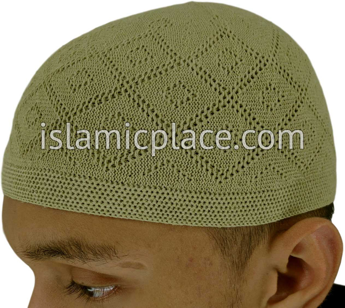 Light Green - Soft Cotton Knitted Kufi