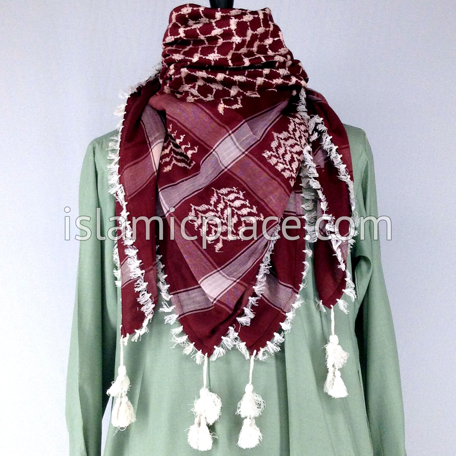 Burgundy and Pink - Traditional Style Men Scarf Kifaya