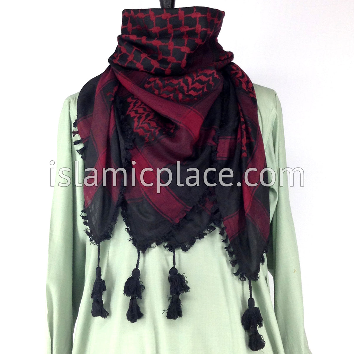 Black &amp; Cherry - Traditional Style Men Scarf Kifaya