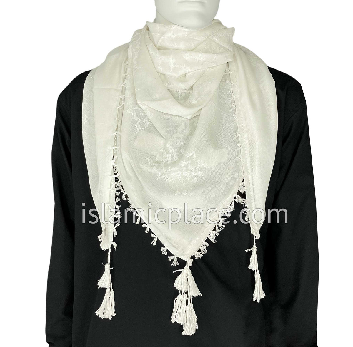 White on White - Traditional Style Men Scarf Kifaya