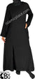 Black - Farah Urban Abaya with large front pockets and front and back pleats by BintQ - BQ180