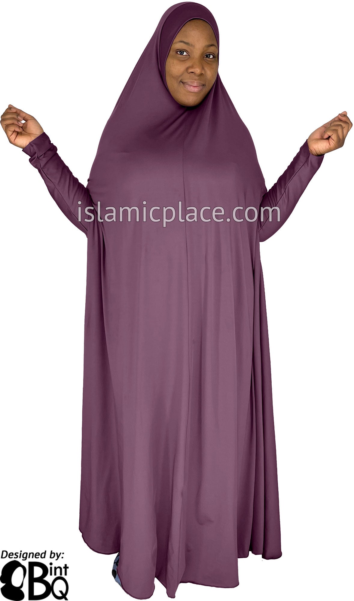 Light Plum - Plain Overhead Abaya with Cuffs