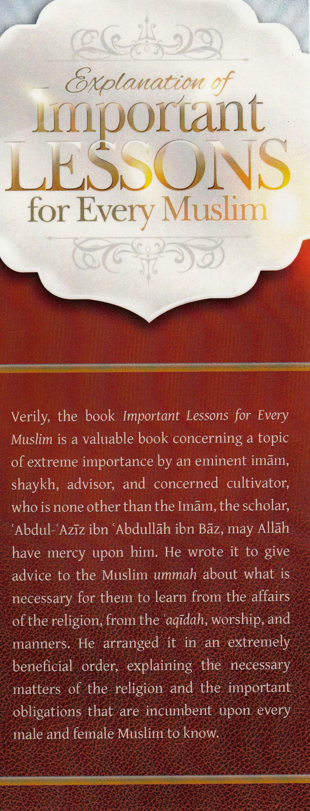 Explanation of Important Lessons for Every Muslim - Paperback (Explained by Abdur-Razaq Al-Abad)