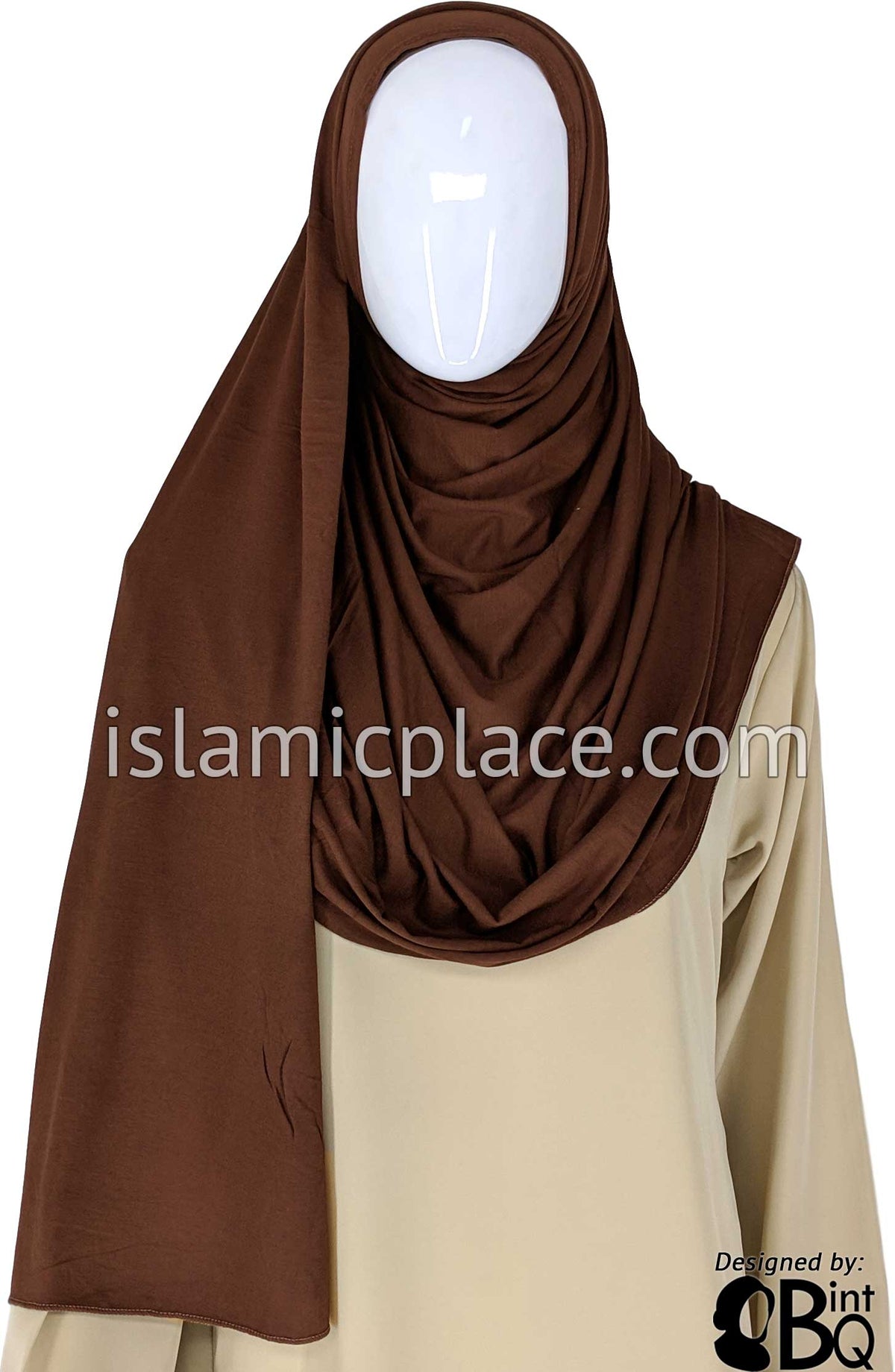 Brown Plain - Jamila Jersey Shayla Long Rectangle Hijab 30&quot;x70&quot;