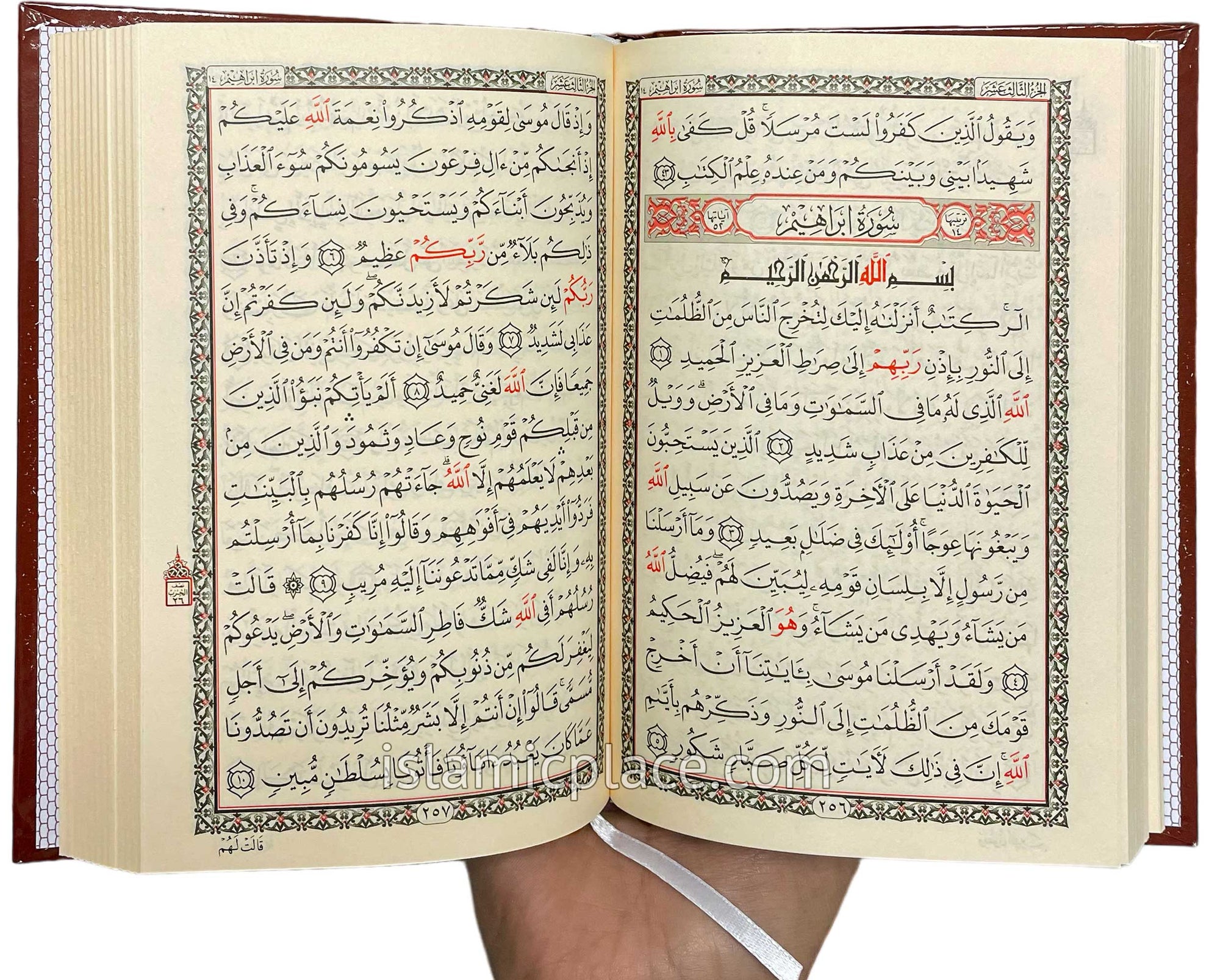 Arabic: Quran Mushaf Madina Uthmani script (6" x 8") Hardback with Allah's name in Red