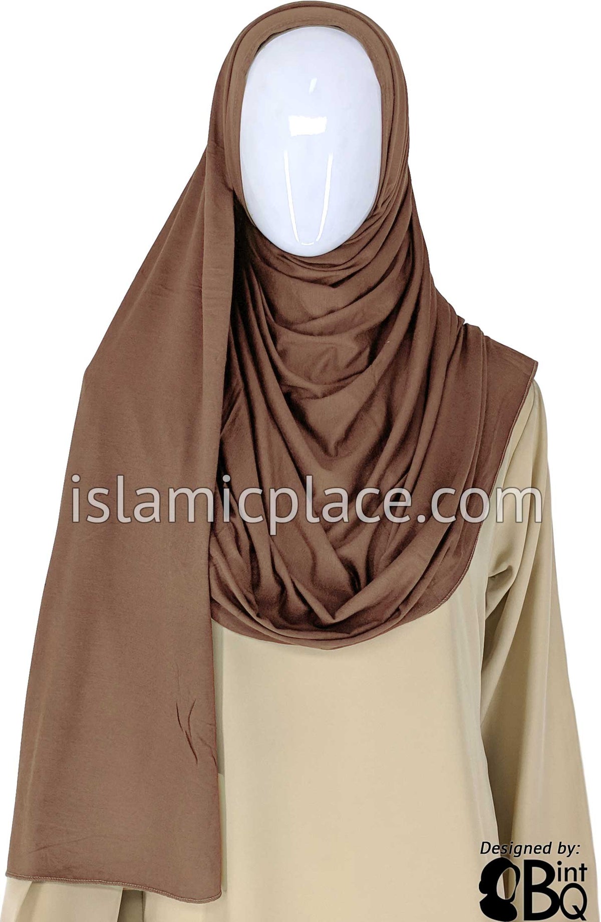 Mocha Plain - Jamila Jersey Shayla Long Rectangle Hijab 30&quot;x70&quot;