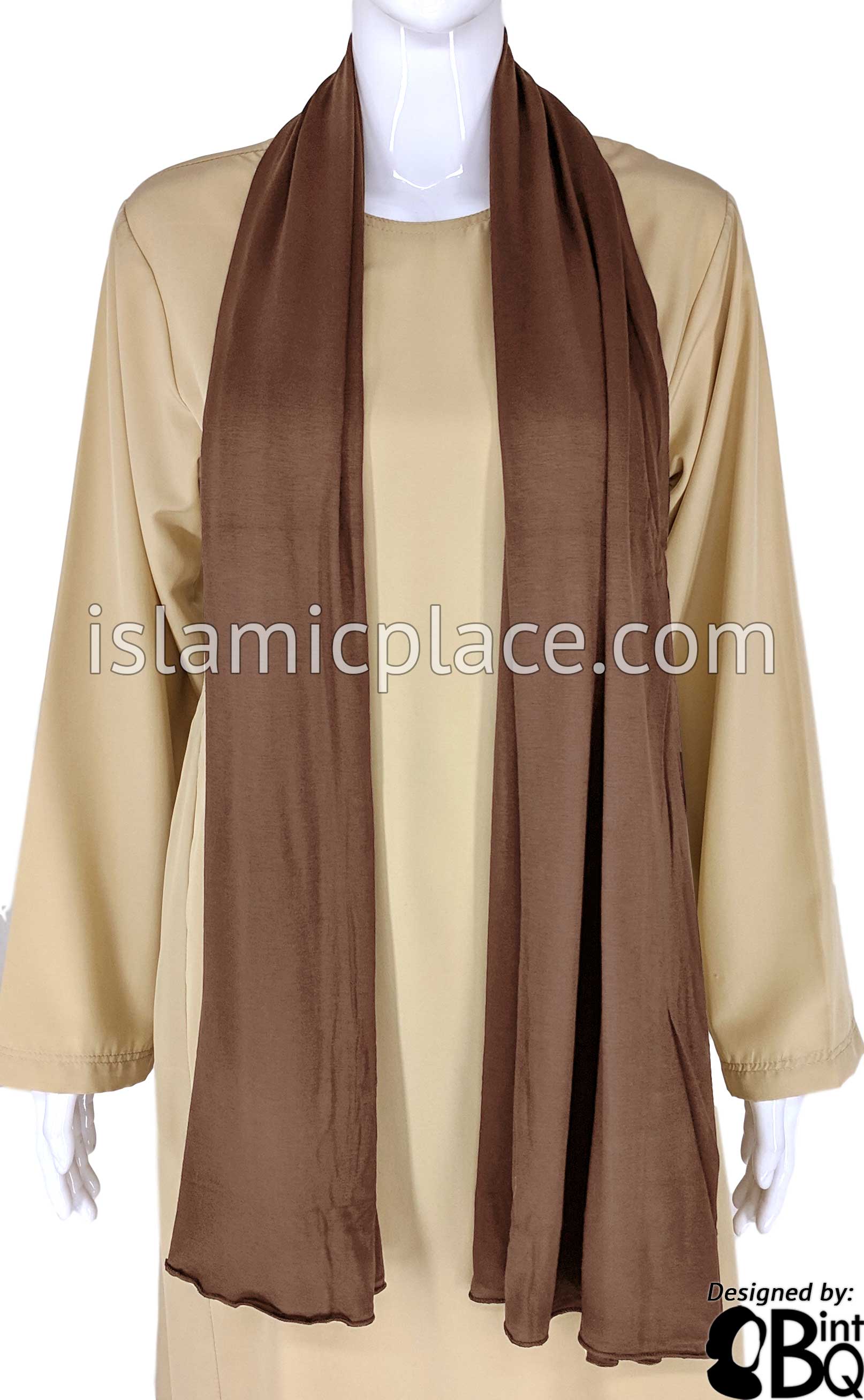 Mocha Plain - Jamila Jersey Shayla Long Rectangle Hijab 30"x70"