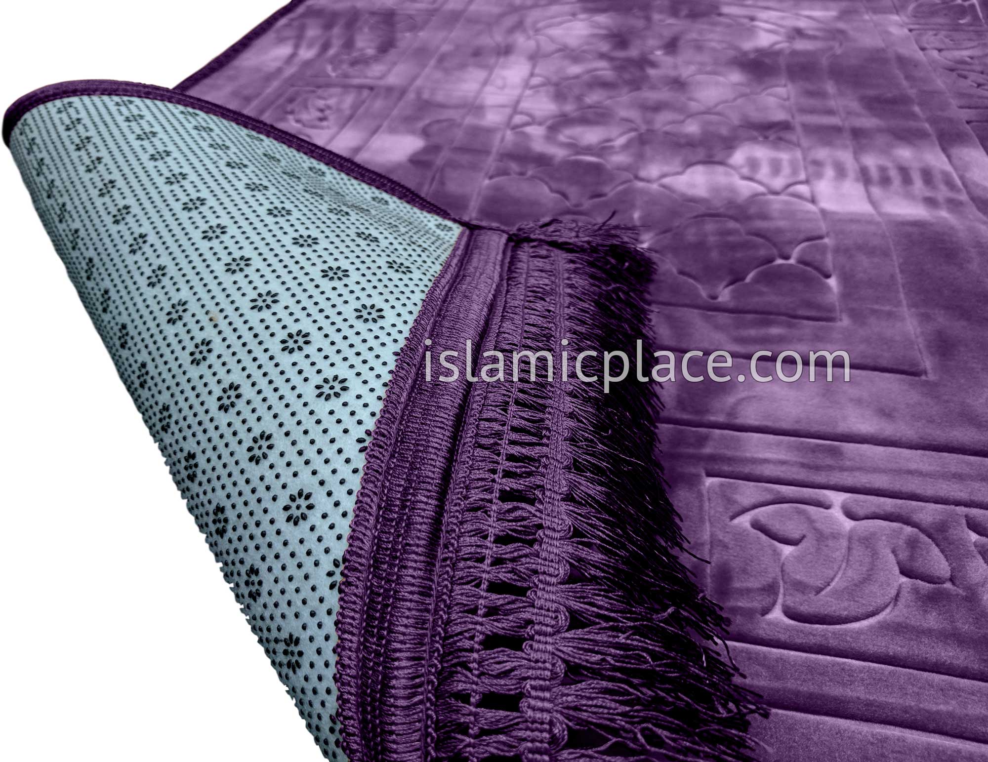 Purple - Orthopedic Padded Foam Cushion Luxurious Prayer Rug