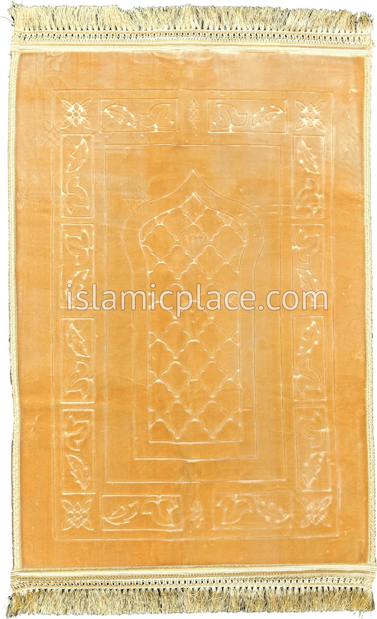 Gold - Orthopedic Padded Foam Cushion Luxurious Prayer Rug