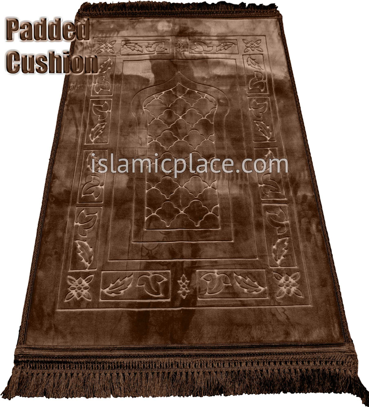 Brown - Orthopedic Padded Foam Cushion Luxurious Prayer Rug