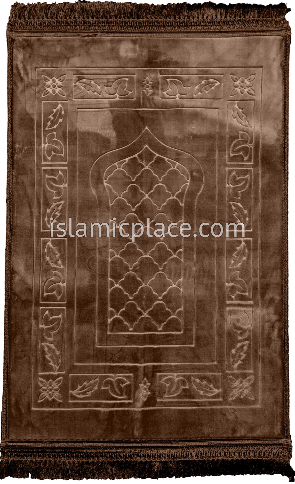 Brown - Orthopedic Padded Foam Cushion Luxurious Prayer Rug