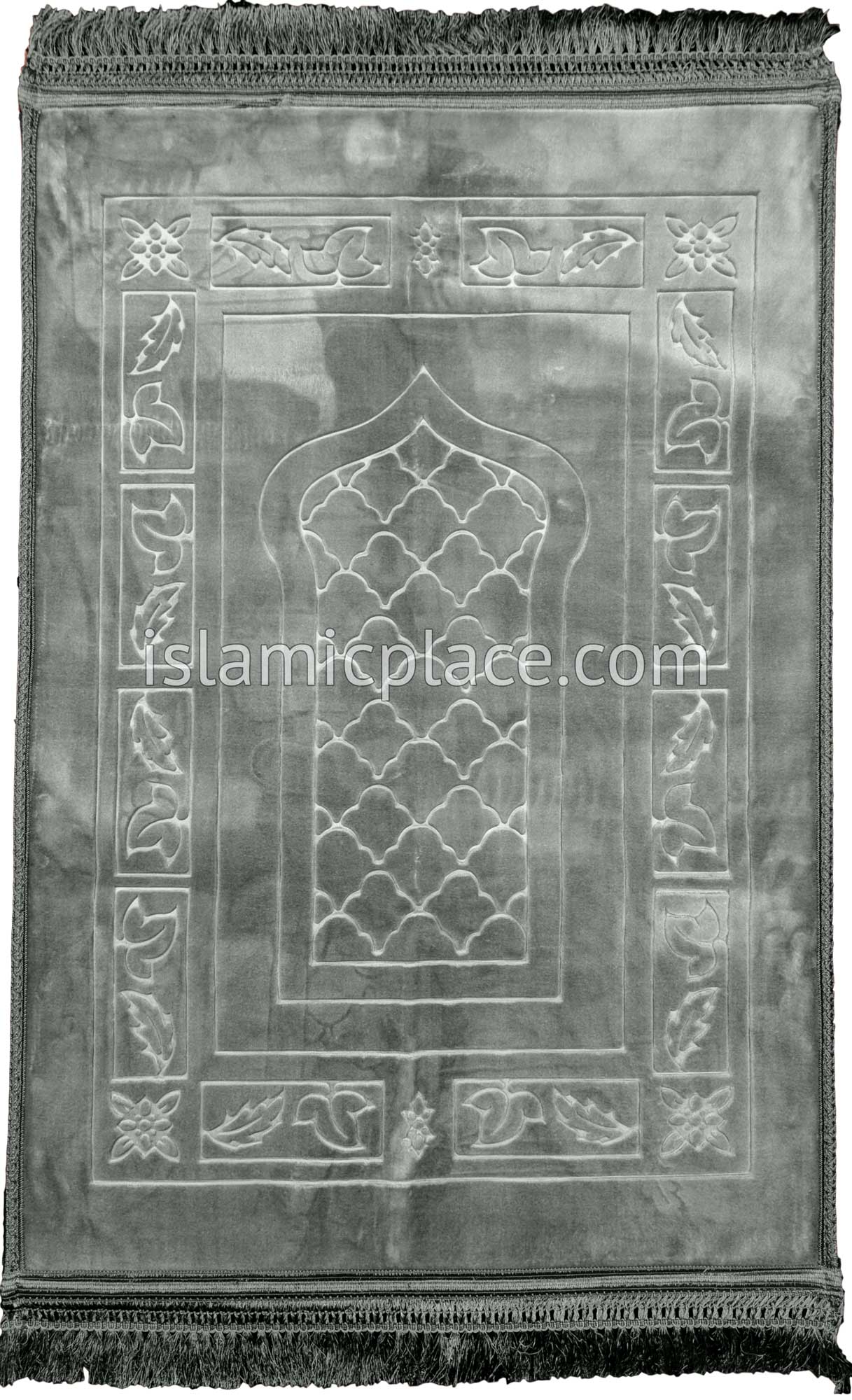 Gray - Orthopedic Padded Foam Cushion Luxurious Prayer Rug