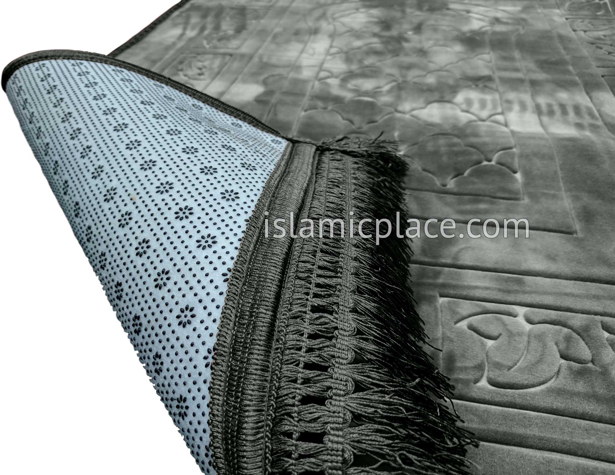 Gray - Orthopedic Padded Foam Cushion Luxurious Prayer Rug