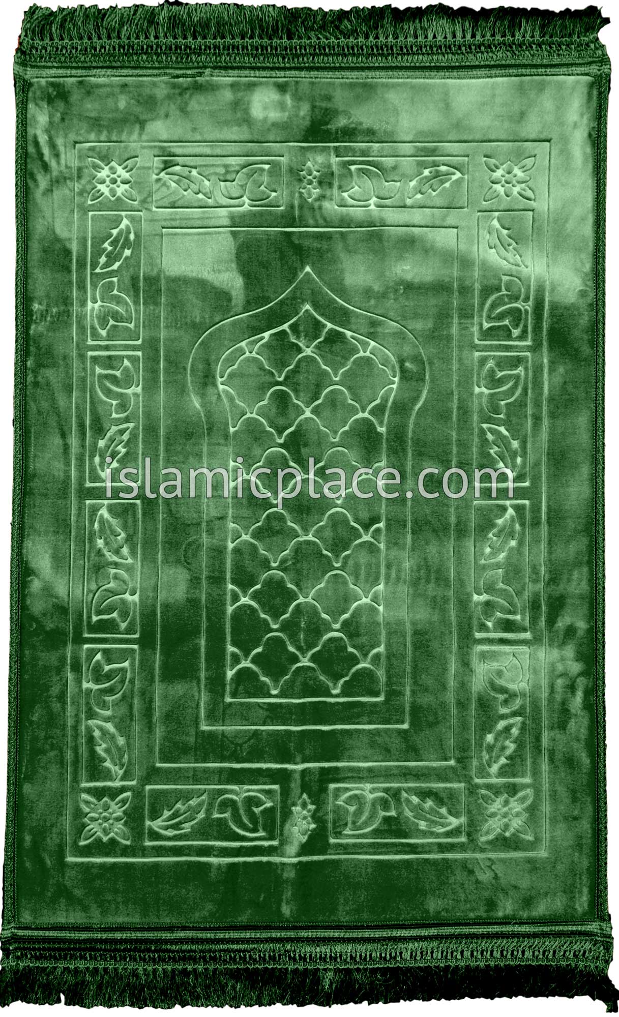 Dark Green - Orthopedic Padded Foam Cushion Luxurious Prayer Rug