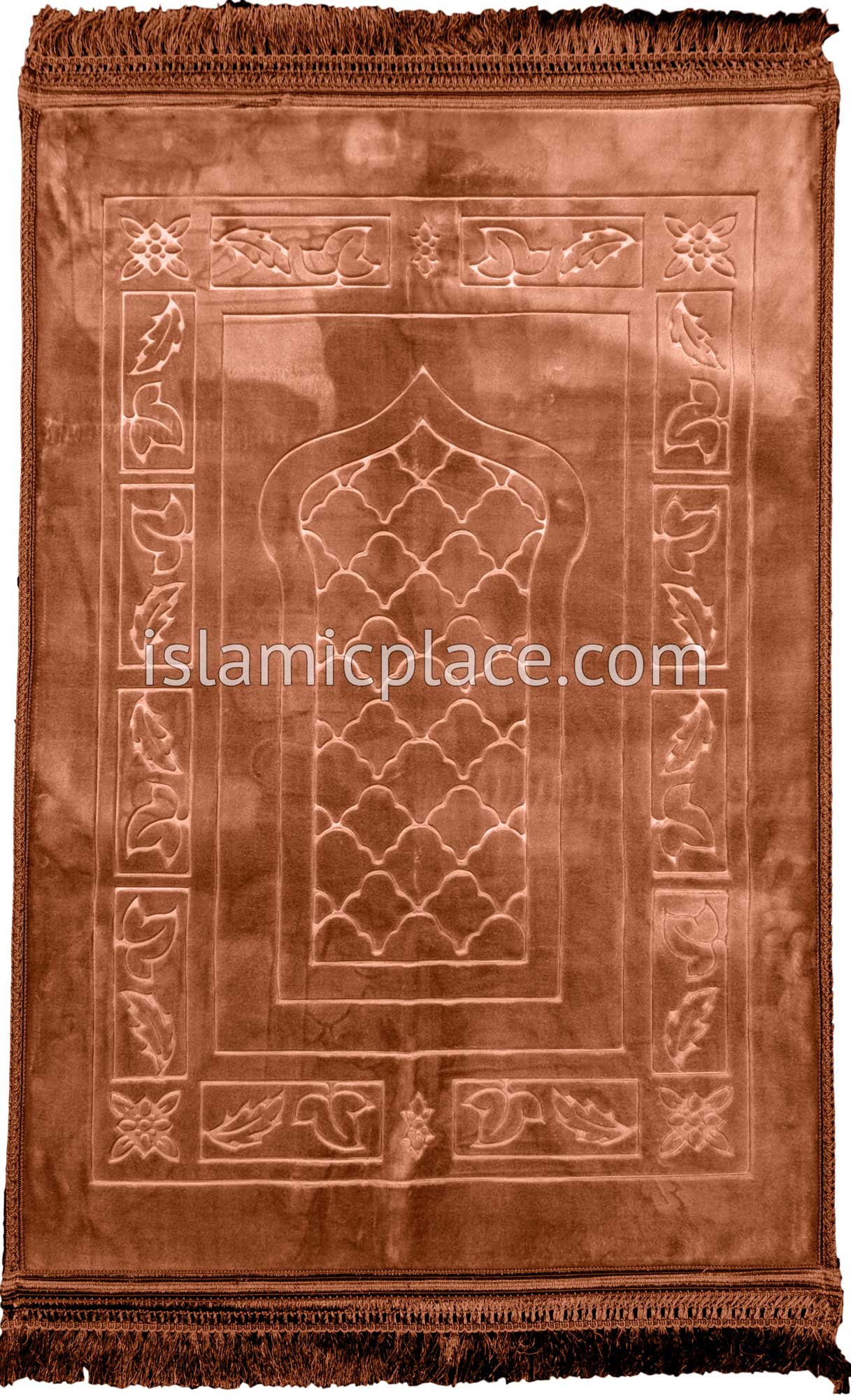 Copper Orange - Orthopedic Padded Foam Cushion Luxurious Prayer Rug