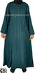 Dark Teal - Farah Urban Abaya with large front pockets and front and back pleats by BintQ - BQ180