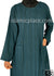 Dark Teal - Farah Urban Abaya with large front pockets and front and back pleats by BintQ - BQ180