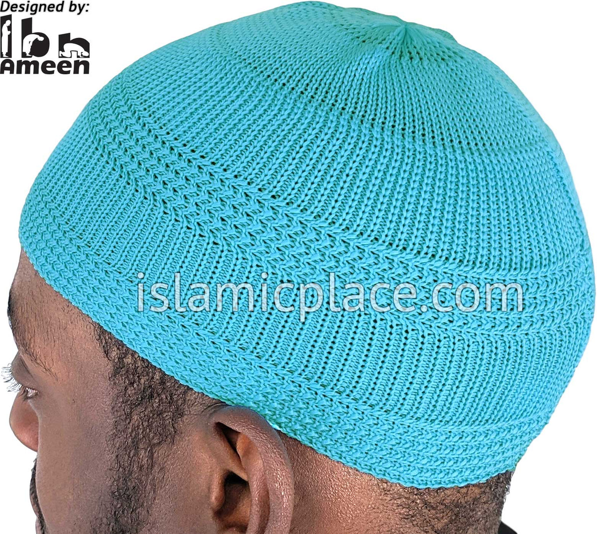 Teal - Elastic Knitted Plain Simple Kufi