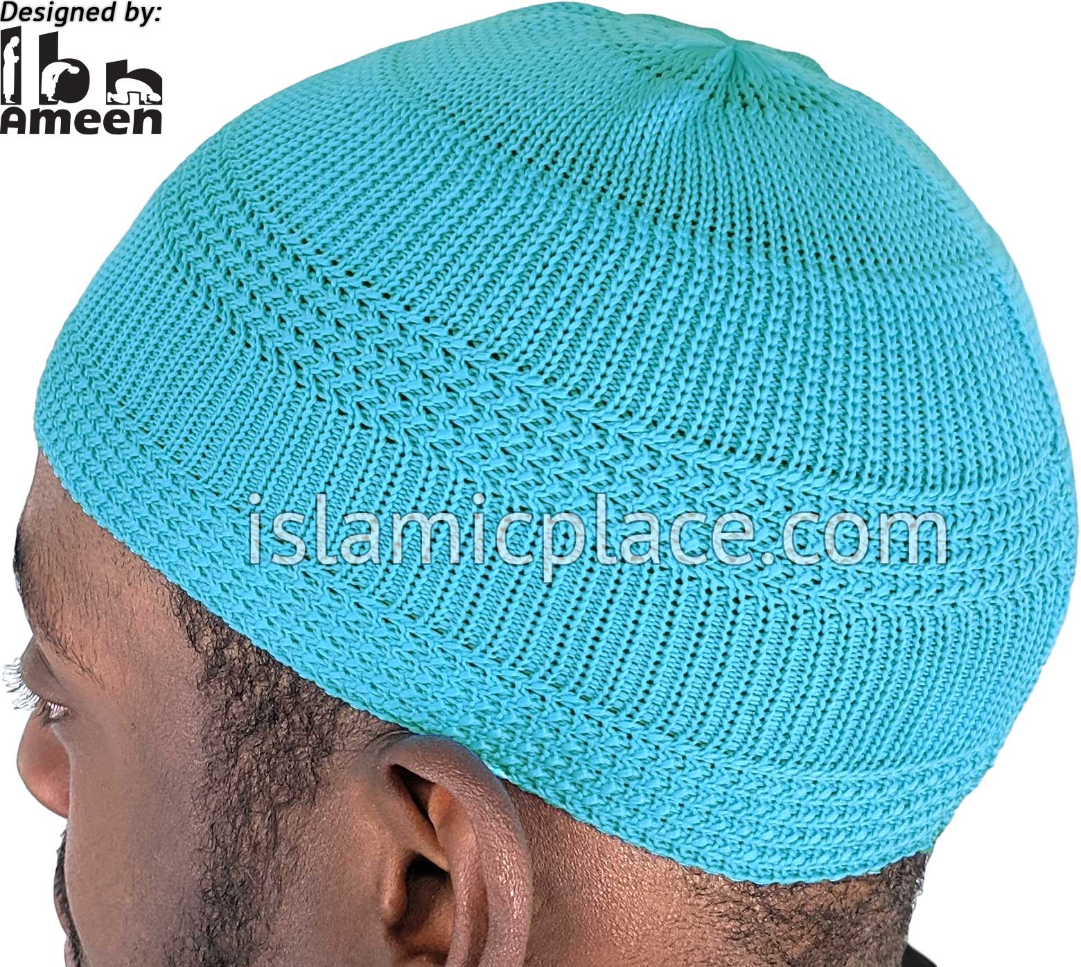 Teal - Elastic Knitted Plain Simple Kufi