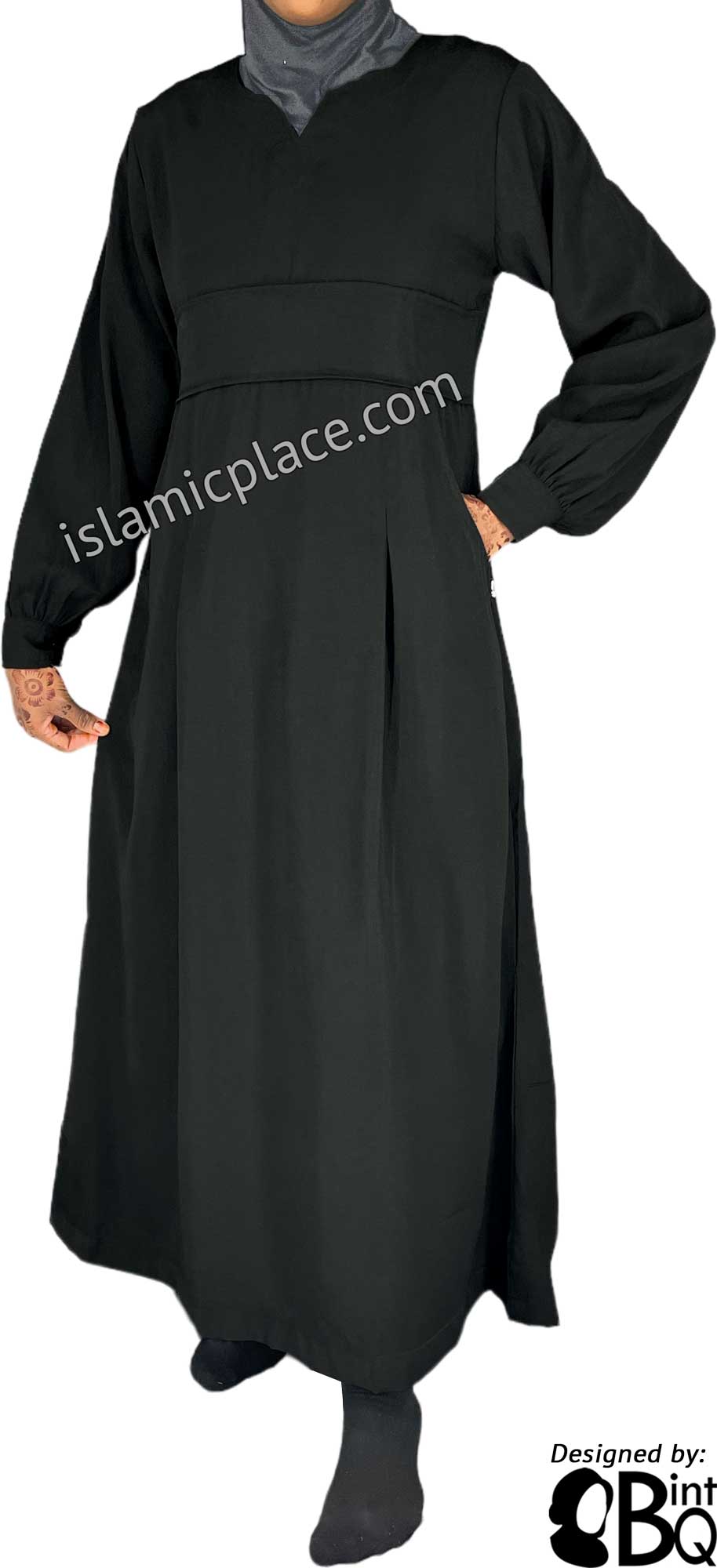 Black - Azeeza Pocket Style Abaya by BintQ - BQ277