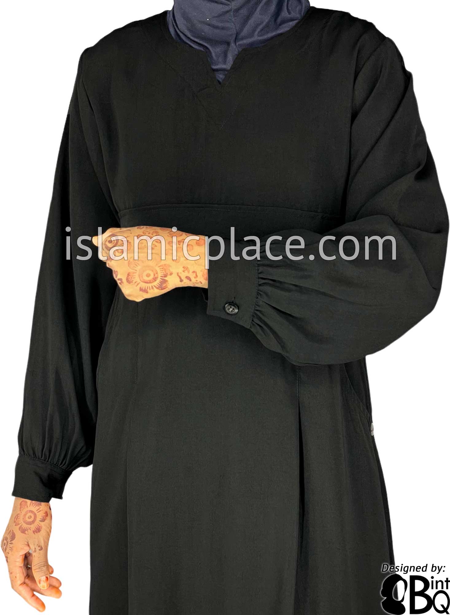 Black - Azeeza Pocket Style Abaya by BintQ - BQ277