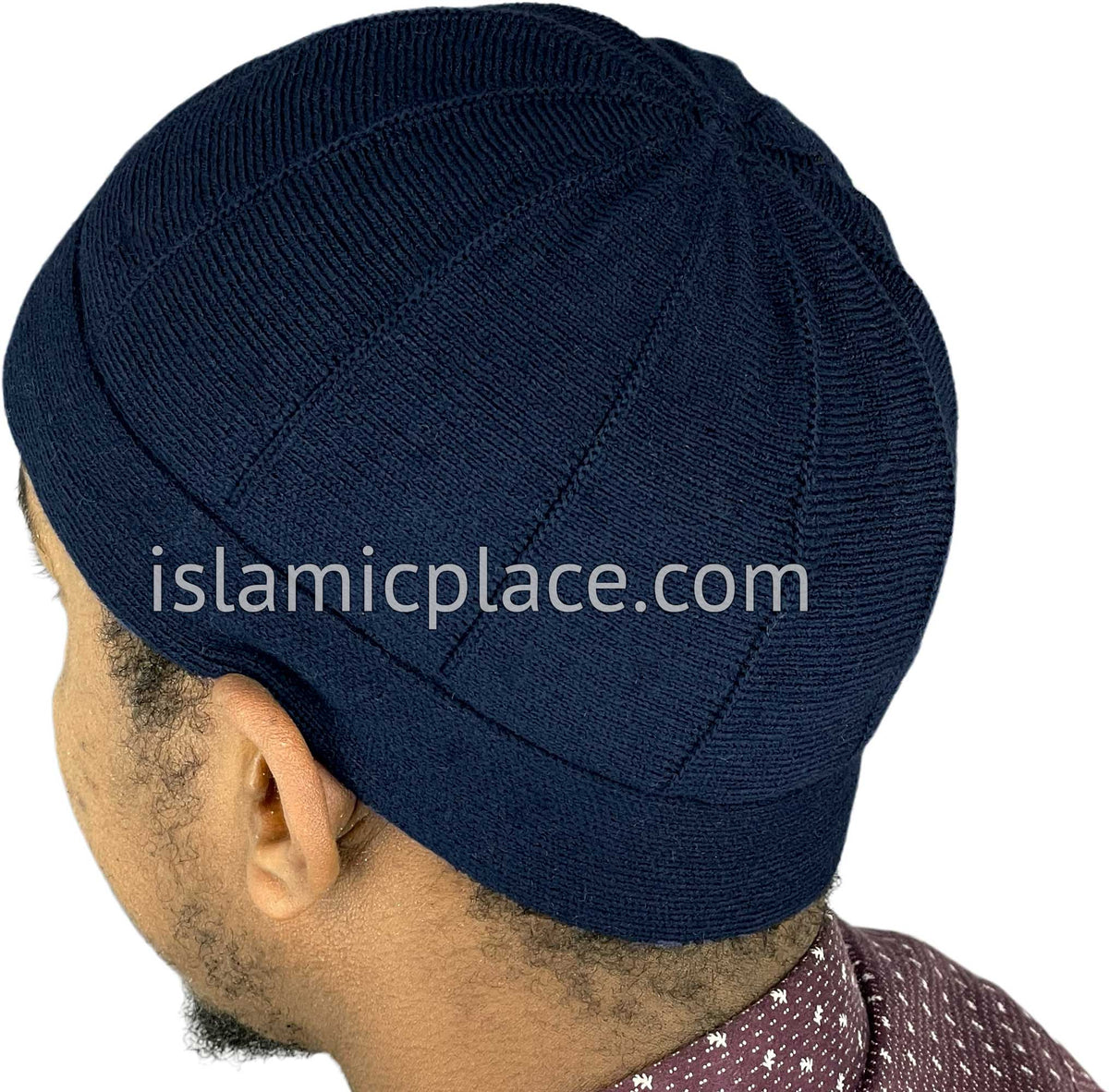 Navy Blue - Cozy Light Wool Knitted Suleman Style Kufi