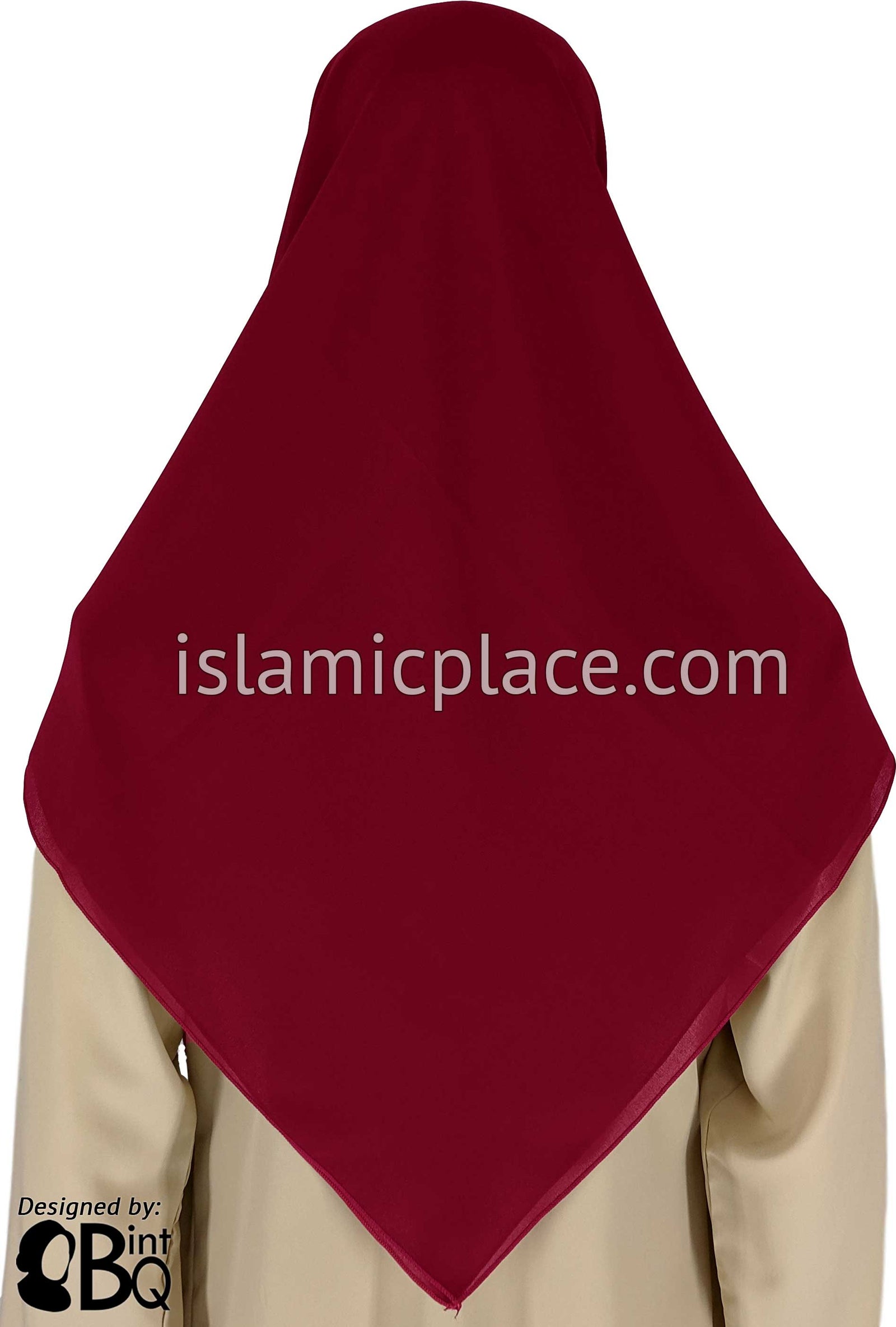 Maroon - Georgette 45" Square Khimar