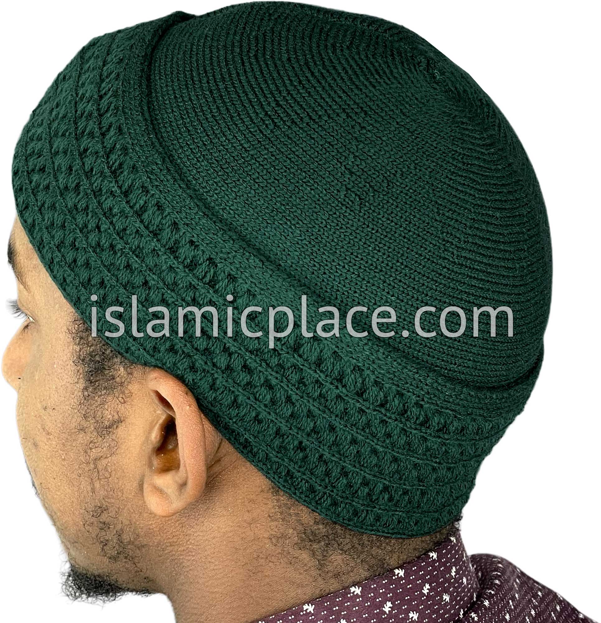 Hunter Green - Warm Knitted Mujeeb Designer Kufi