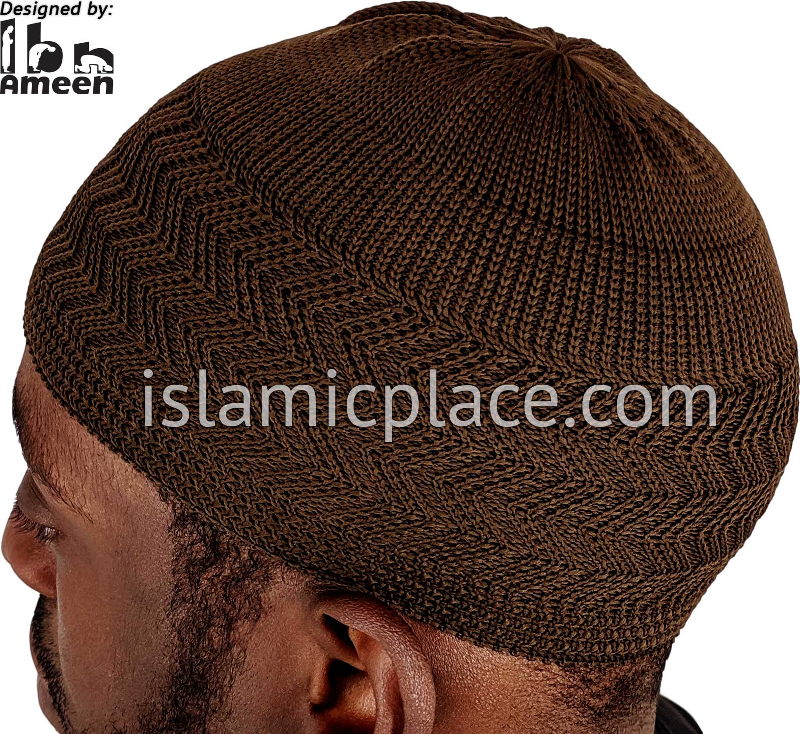 Solid Brown - Elastic Knitted Ghani Designer Kufi