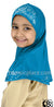 Teal - Luxurious Lycra Hijab Al-Amira with Silver Rhinestones - Girl size (1-piece)