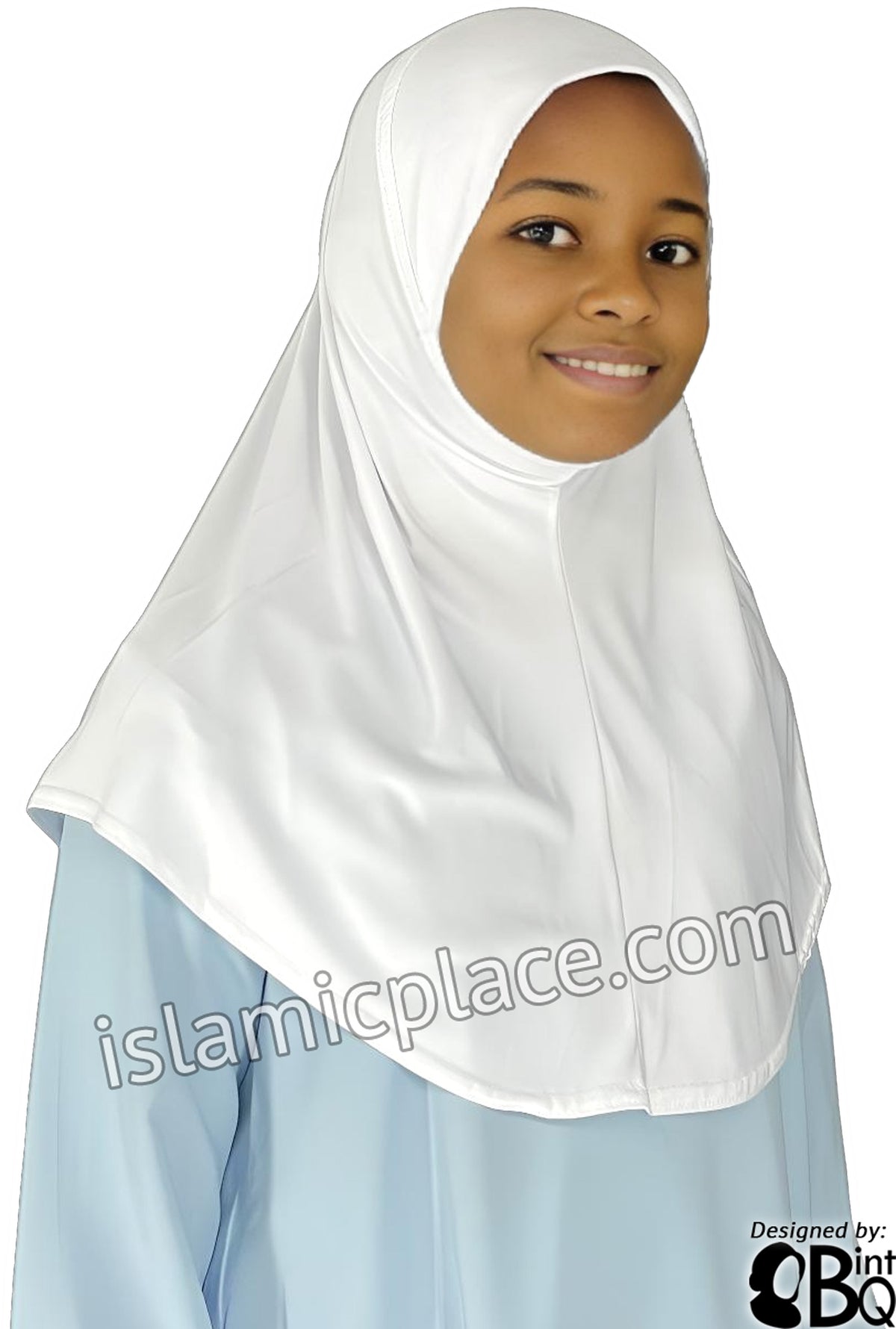 White - Luxurious Lycra Hijab Al-Amira - Girl size (1-piece)