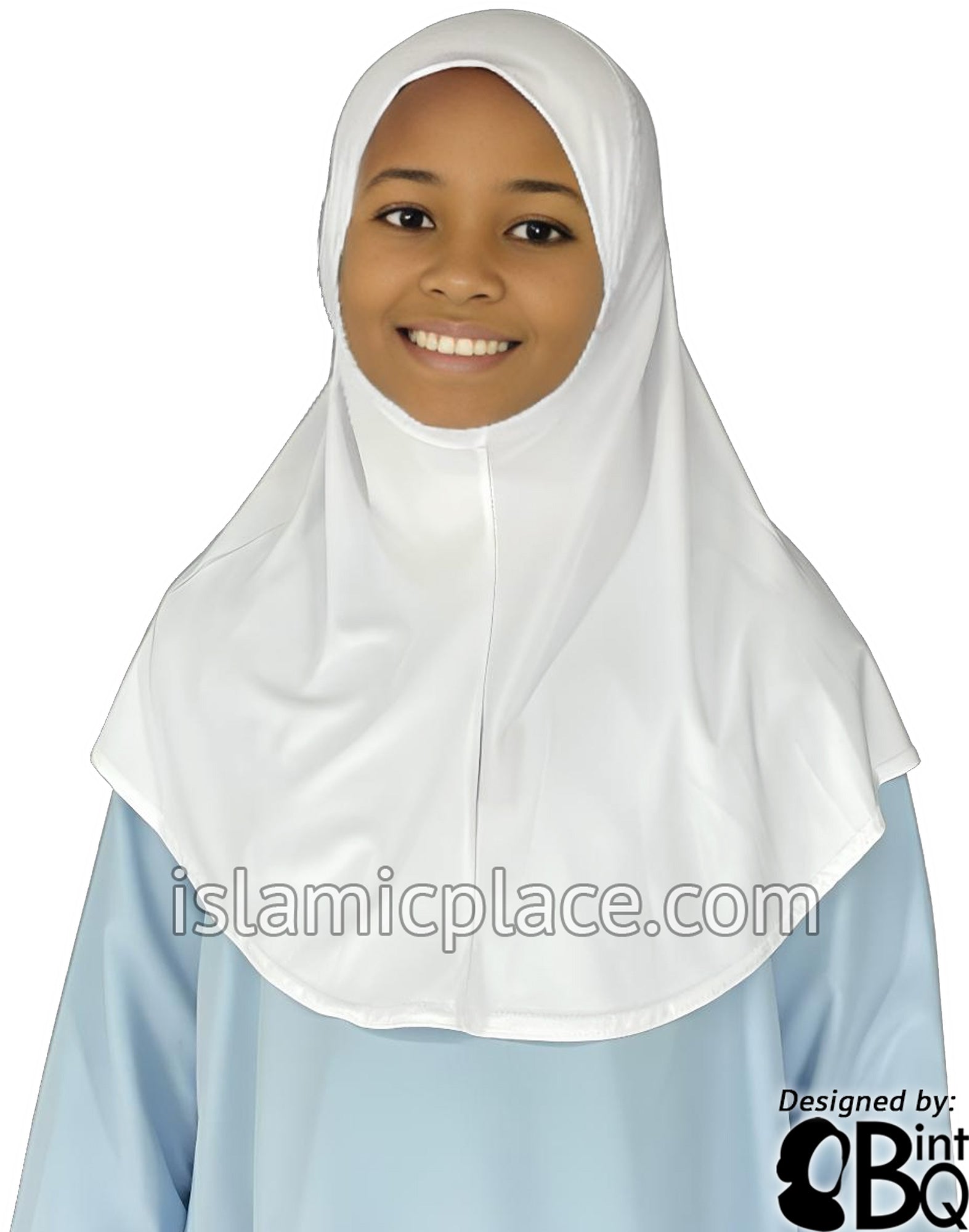 White - Luxurious Lycra Hijab Al-Amira - Girl size (1-piece)