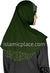 Dark Olive - Luxurious Lycra Hijab Al-Amira with Silver Rhinestones Teen to Adult (Large)