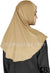 Beige - Luxurious Lycra Hijab Al-Amira with Silver Rhinestones Teen to Adult (Large)