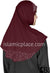 Burgundy - Luxurious Lycra Hijab Al-Amira with Silver Rhinestones Teen to Adult (Large)