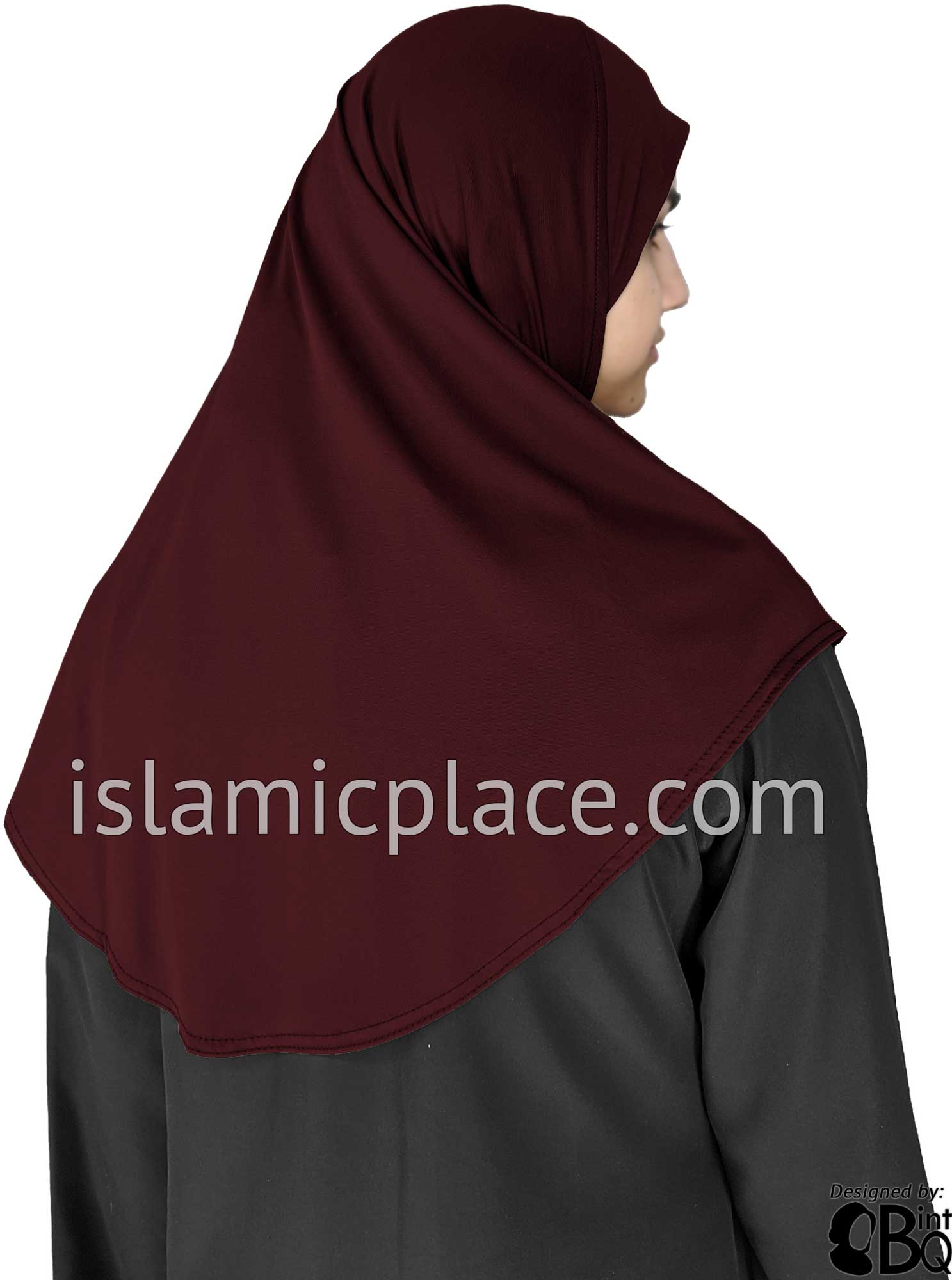 Burgundy - Luxurious Lycra Hijab Al-Amira - Teen to Adult (Large) 1-piece style