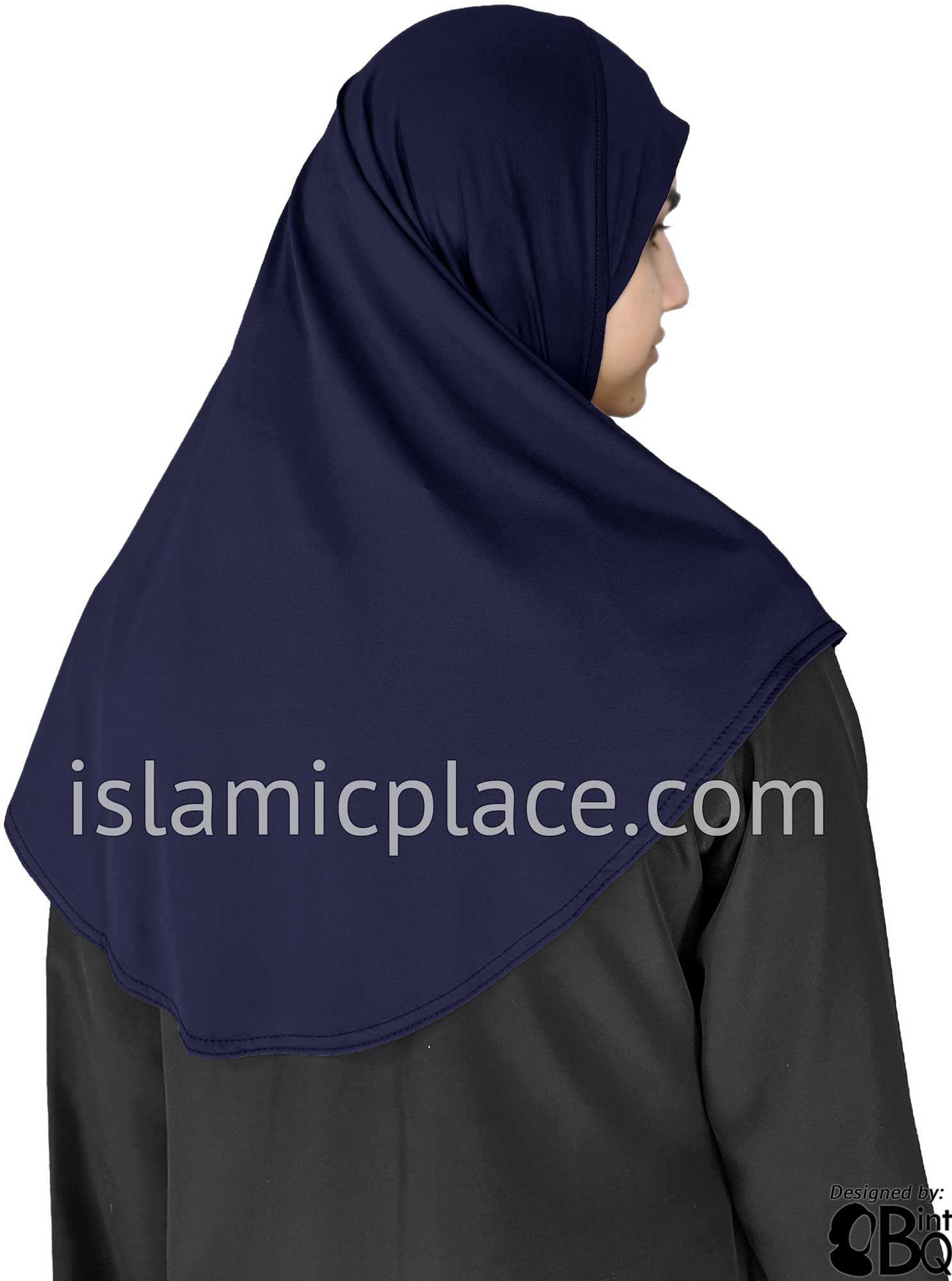 Navy Blue - Luxurious Lycra Hijab Al-Amira - Teen to Adult (Large) 1-piece style