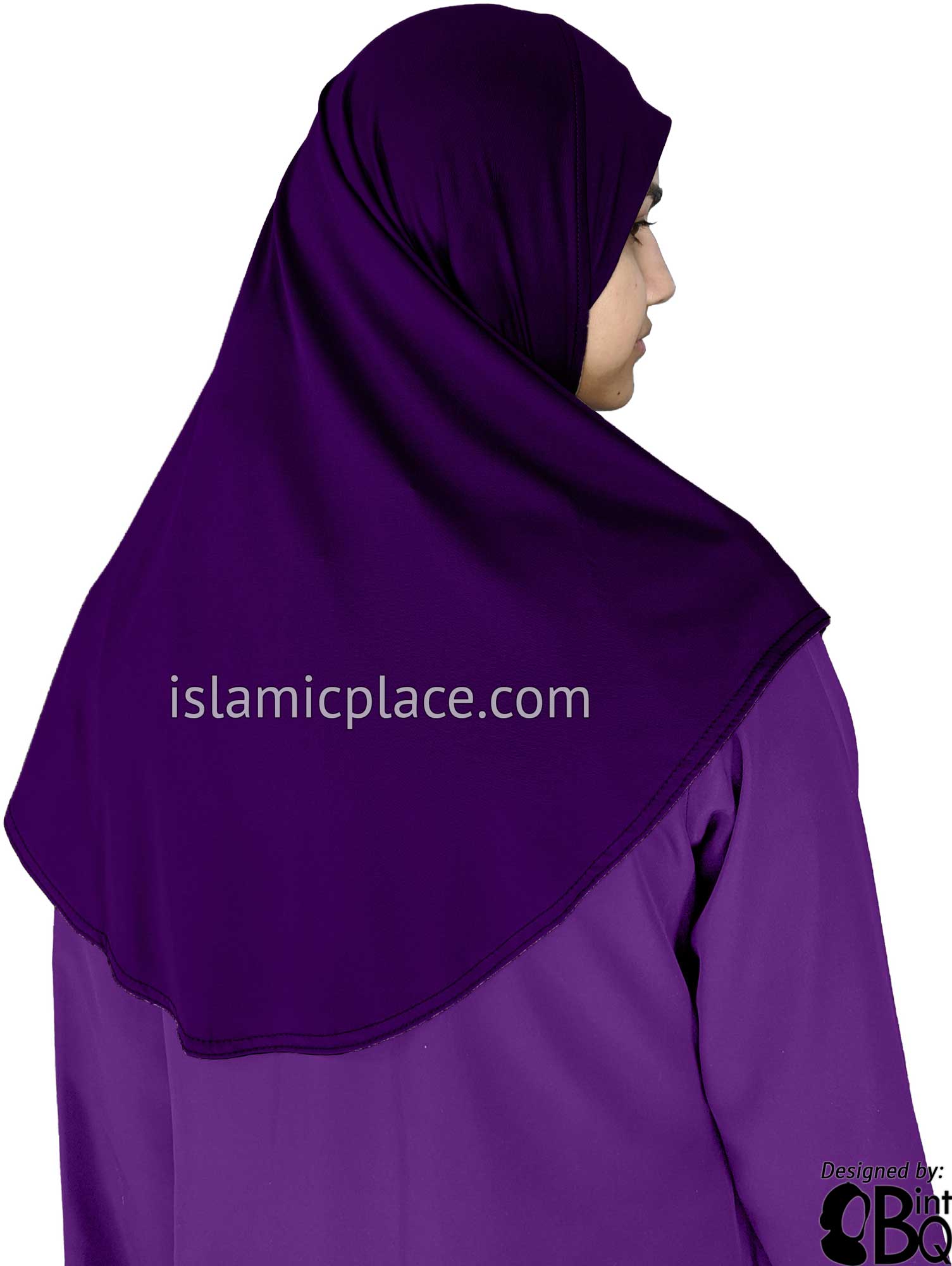 Purple - Luxurious Lycra Hijab Al-Amira - Teen to Adult (Large) 1-piece style