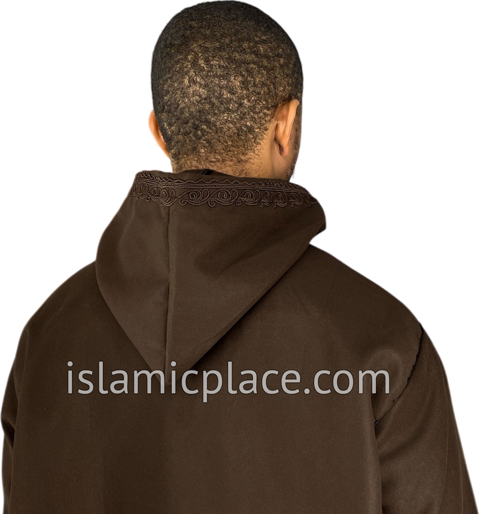 Brown - Wool Moroccan Hooded Thob