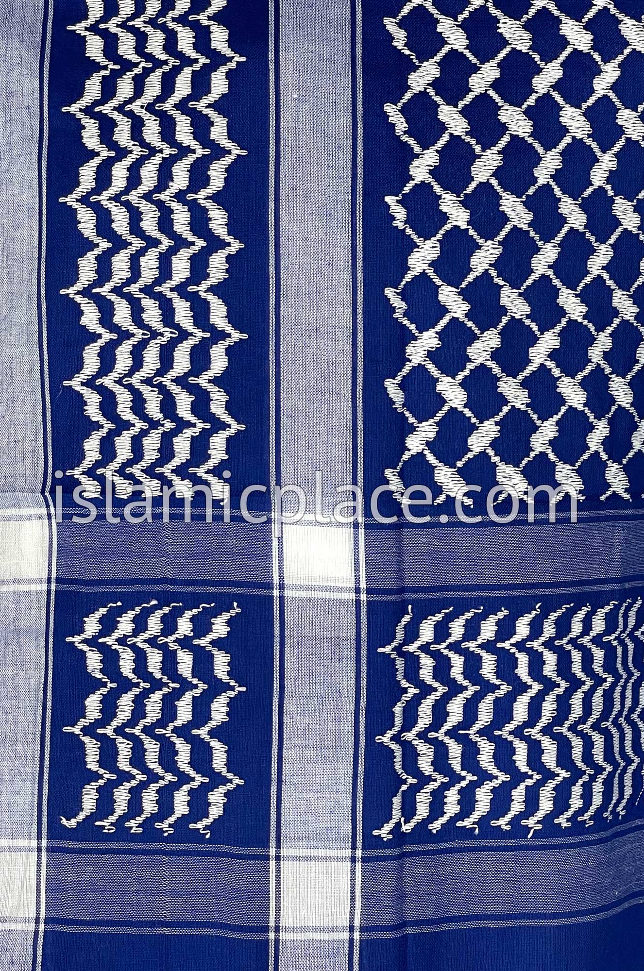 Royal Blue and White - Traditional Style Men Scarf Kifaya