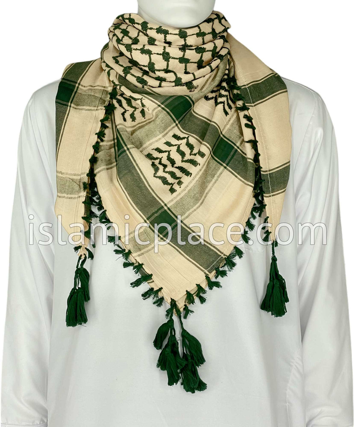 Pastel Yellow and Green - Traditional Style Men Scarf Kifaya