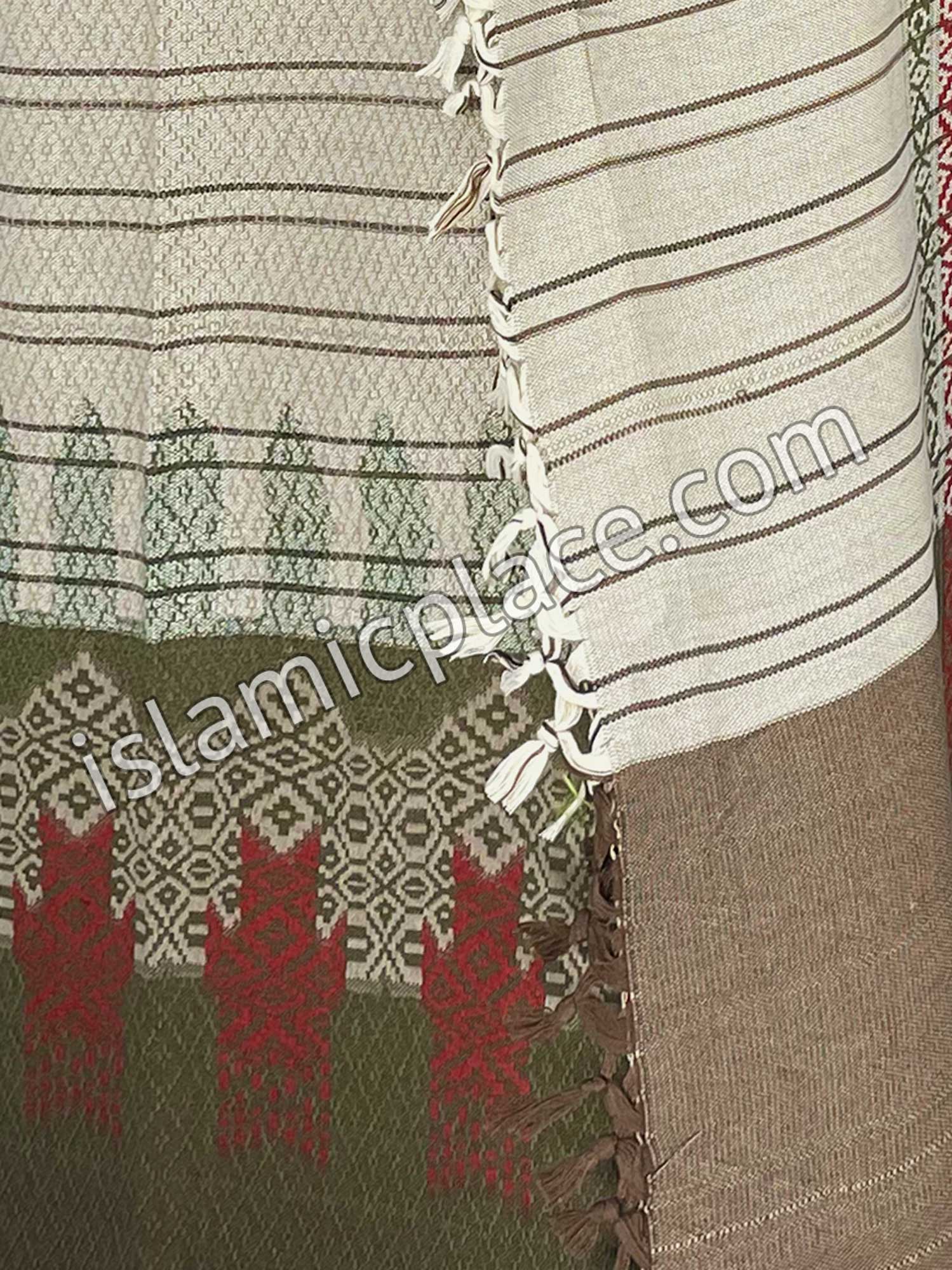 Cream and Brown - Saleem Design Men Yemeni Lungi Izzar