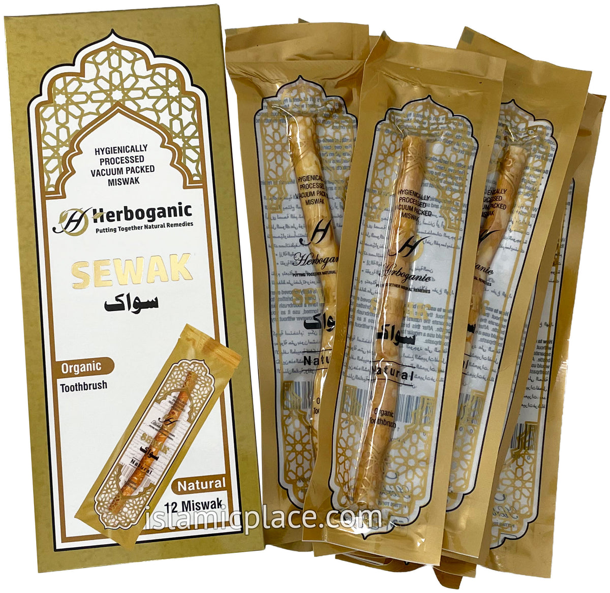 Miswak Sewak Sticks Natural - Pack of 12