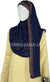 Navy with Golden Stones in Design 112 - Georgette Chiffon Shayla Long Rectangle Hijab 30"x70"