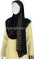 Black with Golden Stones in Design 86 - Georgette Chiffon Shayla Long Rectangle Hijab 30"x70"