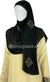 Black with Golden Stones in Design 125 - Georgette Chiffon Shayla Long Rectangle Hijab 30"x70"