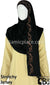 Black with Golden Stones in Design 19 - Jersey Shayla Long Rectangle Hijab 30"x70"