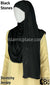 Black with Black Stones in Design 75 - Jersey Shayla Long Rectangle Hijab 30"x70"