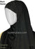 Black with Black Stones in Design 75 - Jersey Shayla Long Rectangle Hijab 30"x70"