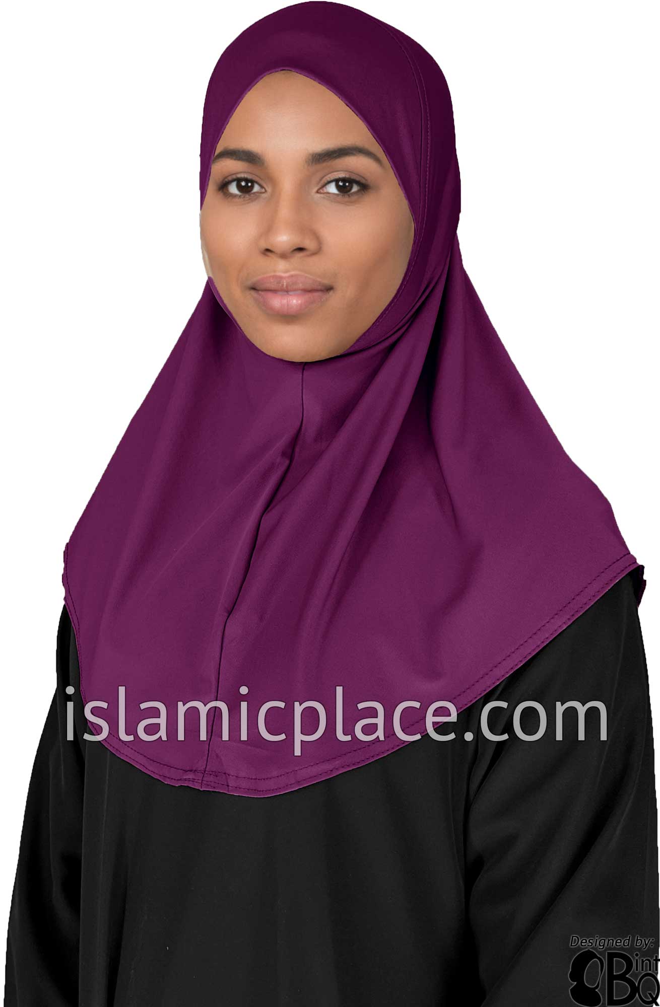 Mulberry - Luxurious Lycra Hijab Al-Amira - Teen to Adult (Large) 1-piece style